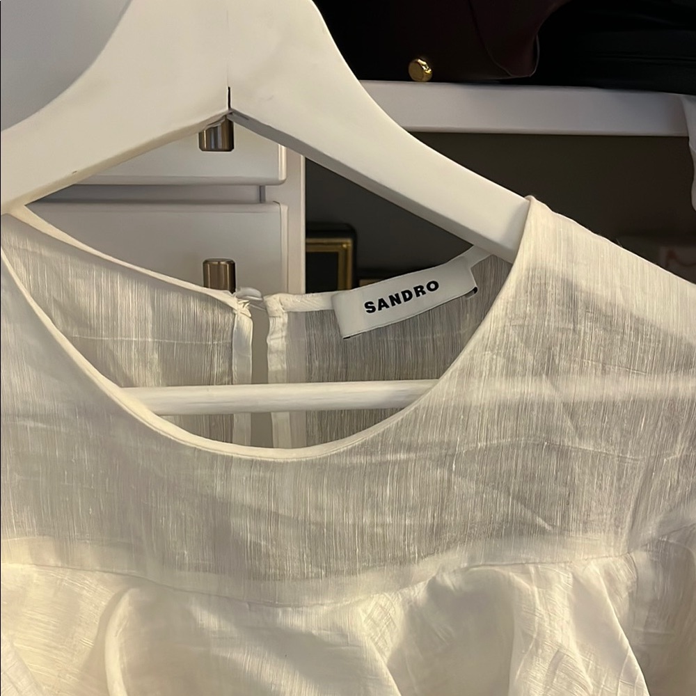 Sandro White Ruffle Dress - Picture 3 of 4